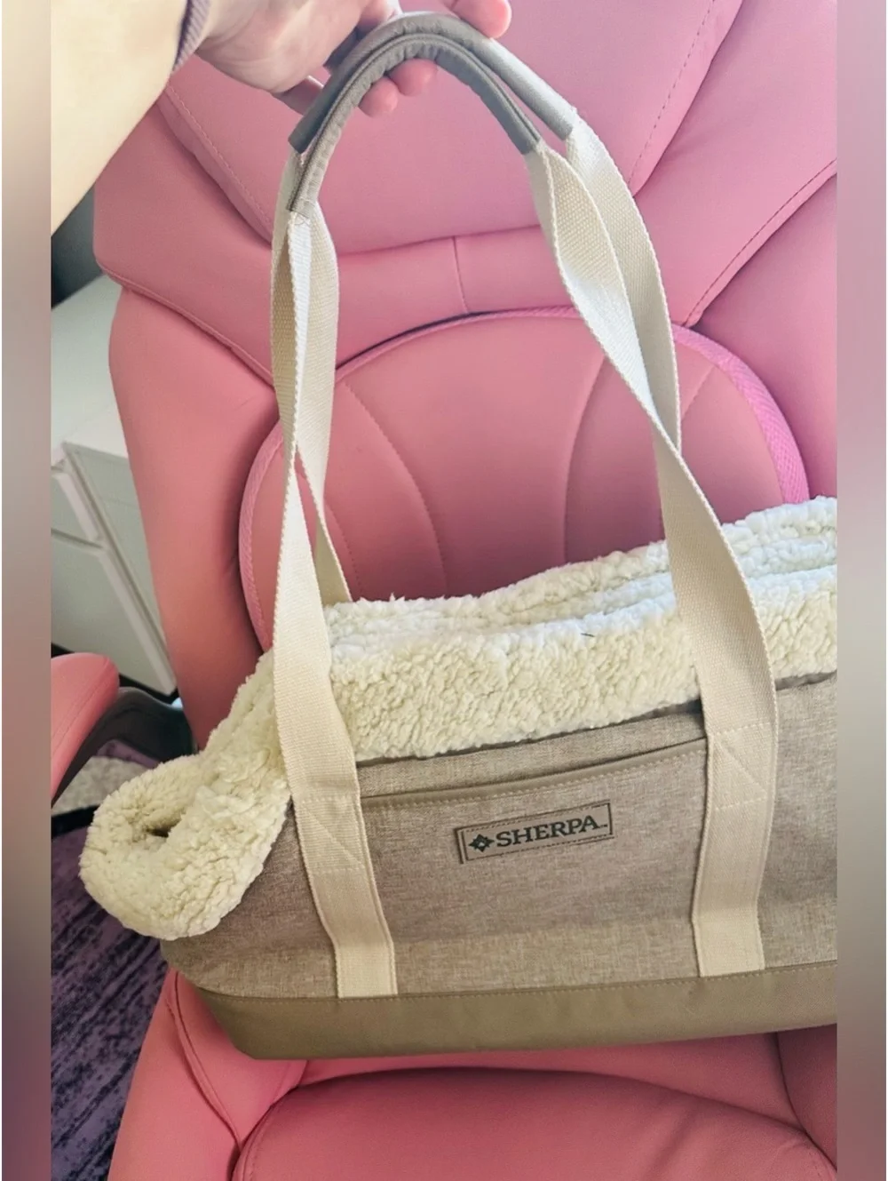Sherpa Luxe Fashionable Plush-Lined Tote